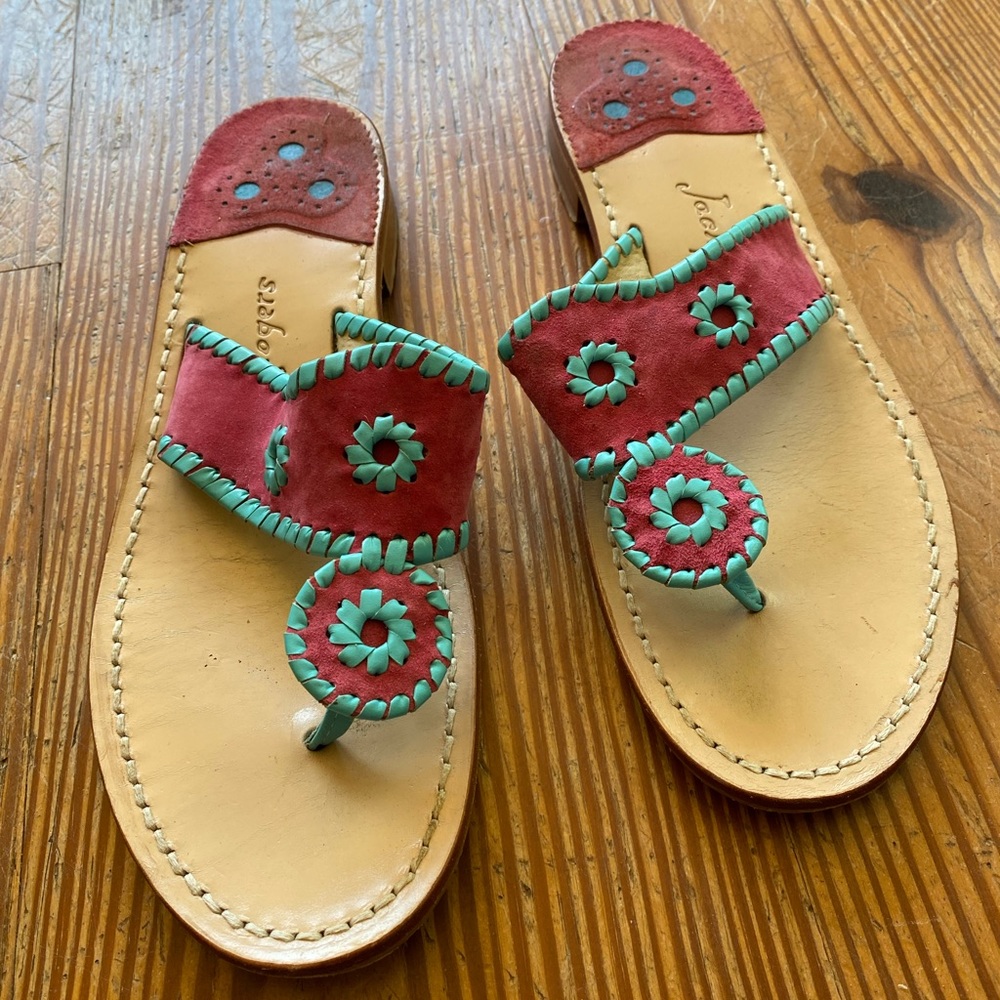 Jack Rogers nubuck flip flops size 10M. EUC.